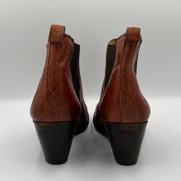 Frye Leather Chelsea Ankle Boots in Cognac sz 10 - Picture 6 of 9
